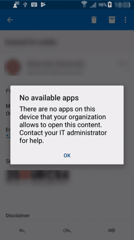 Android No Available Apps